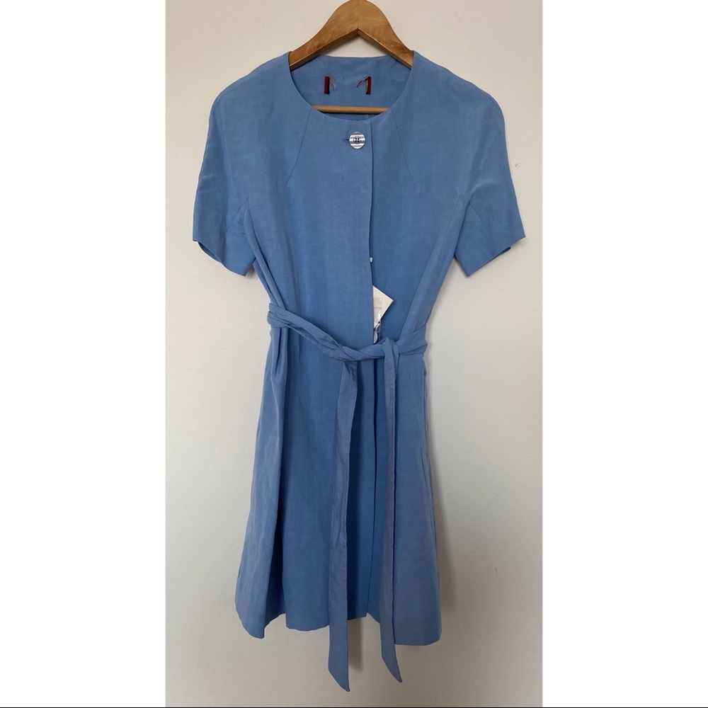 Maxi women’s linen blue jacket
